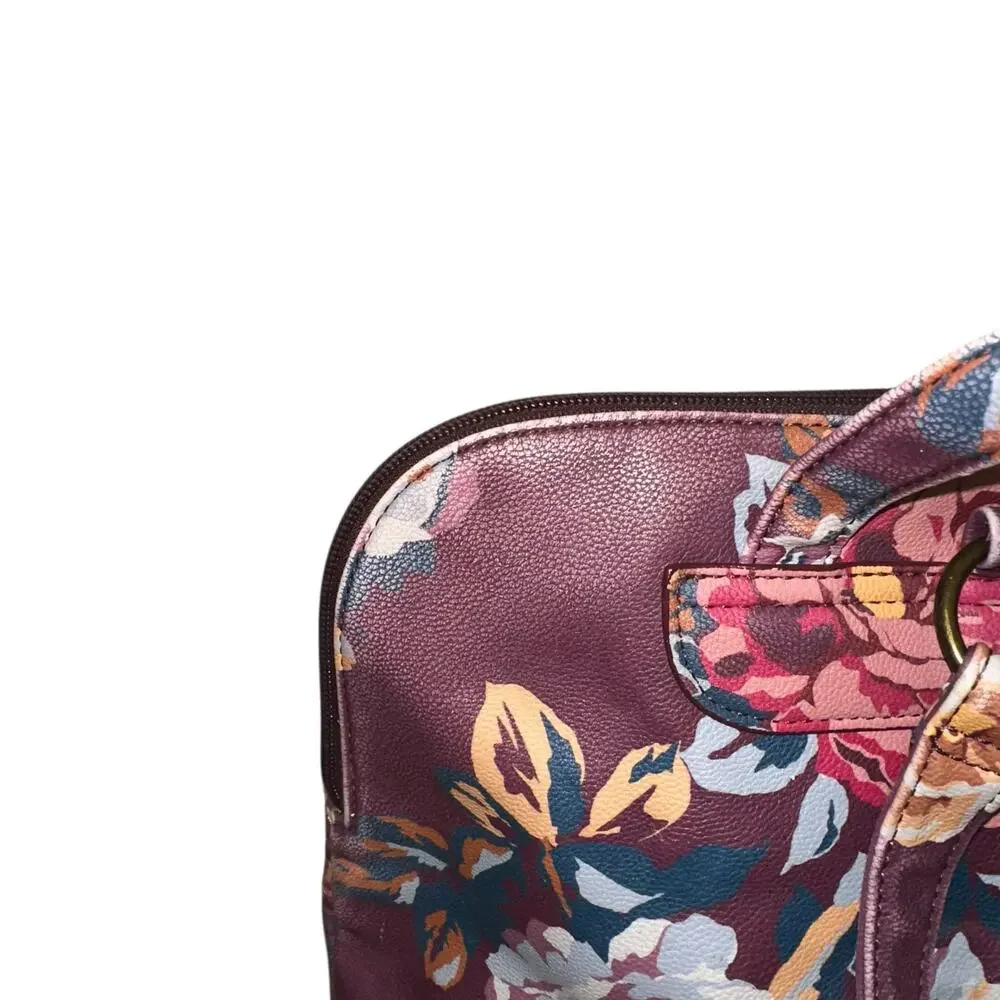 Matilda Jane Plum Perfect Floral Backpack Faux‎ Leather School Travel Bag Boho